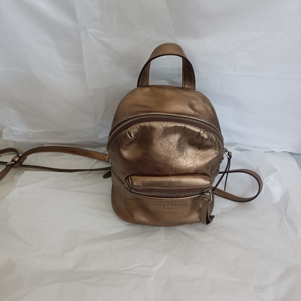 Liebeskind leather mini metallic backpack
